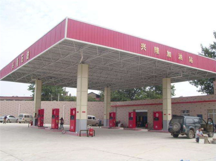 自贡加油站钢结构网架案例9